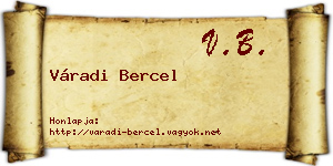 Váradi Bercel névjegykártya
